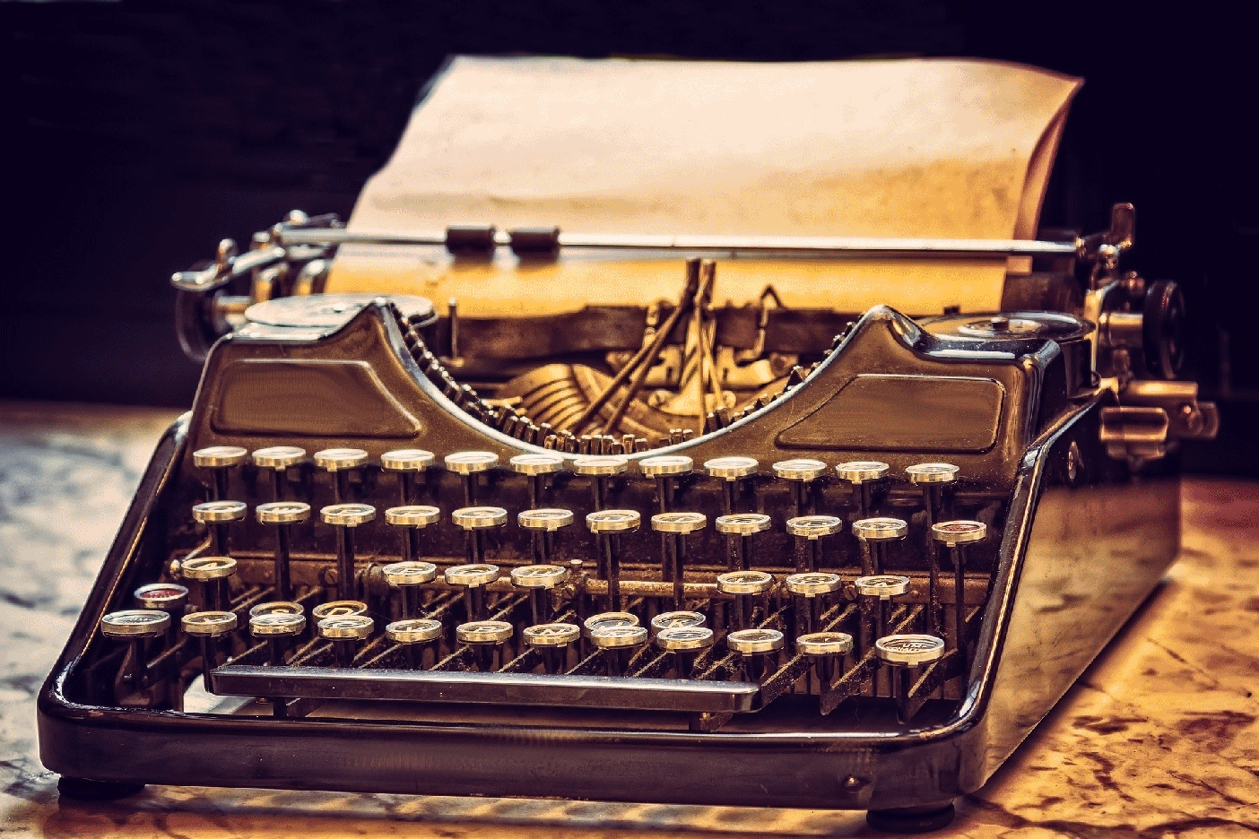 Edited photo of a typewriter, originally from Peter H at Pixabay